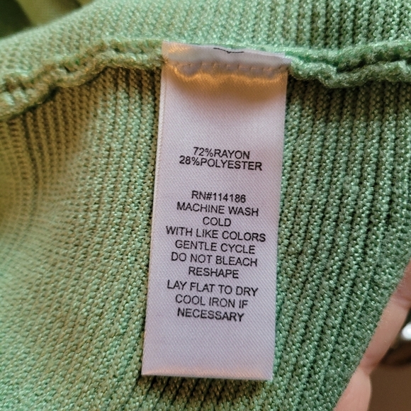 89th & Madison Sage Green Open Front Cardigan 3/4 Sleeve - M - Picture 5 of 5
